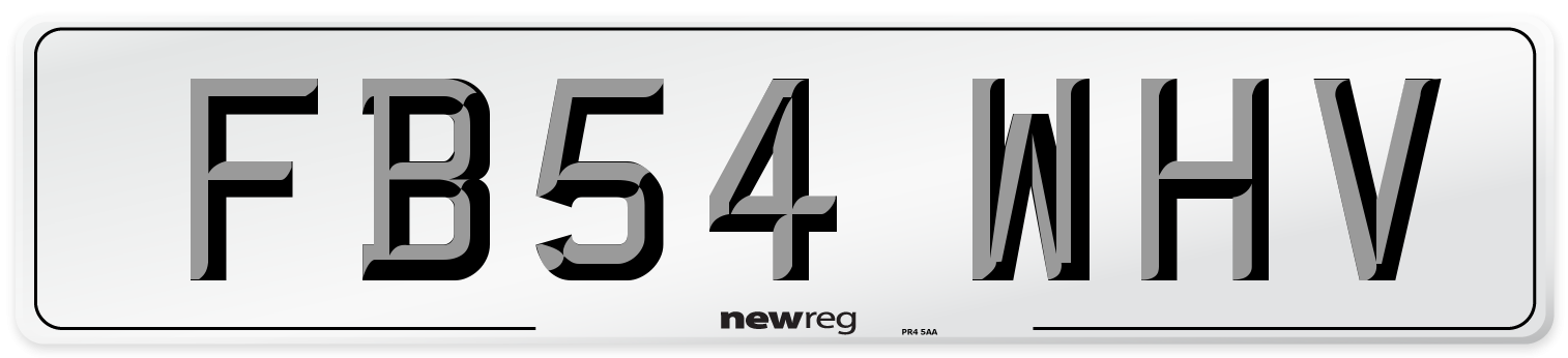 FB54 WHV Number Plate from New Reg